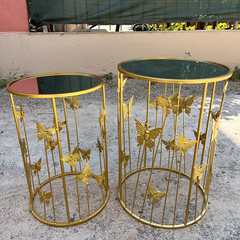Set Tavoline Rrethore me Xham, Ngjyra: Gold, Madhesia: Set, foto 