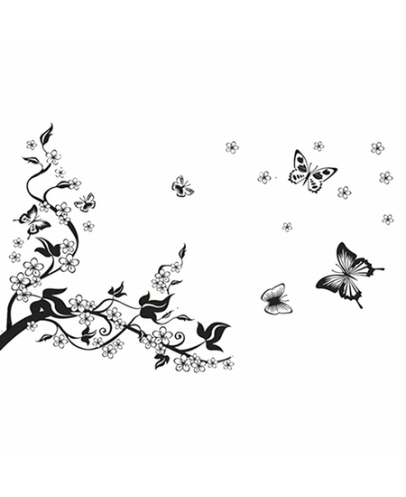 Ngjitese ,Dekoruese per Murin Me Flutura dhe Lule, photo , 3 image