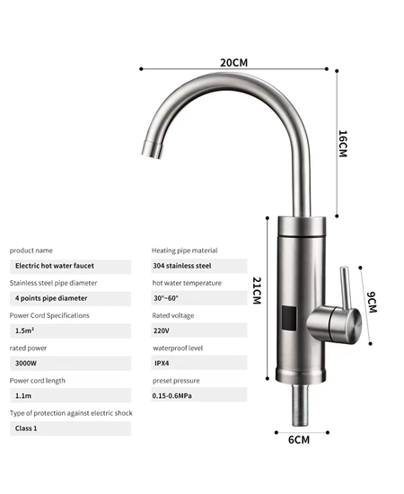 Rubinet Metalik me Ngrohje për Lavamanin, foto , 3 image